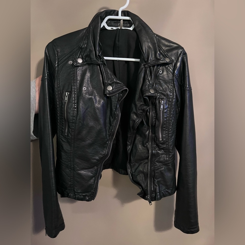 Free People faux leather moto jacket, size 2